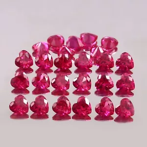 6x6 mm Natürlicher Mosambik Blutroter Rubin Herzschliff Lose Edelstein 8 Teile Lot - Bild 1 von 4