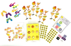 Lote 11 paquetes pequeños pegatinas epoxi variedad mezcla manualidades tarjetas de felicitación álbumes de recortes - Imagen 1 de 8