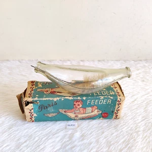 Antique Paris Feeder Baby Milk Feeding Bottle Original Box Old Collectible GL251 - Picture 1 of 10