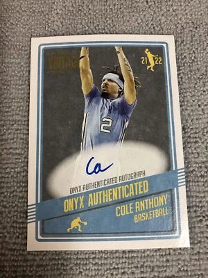 2021 Onyx  Vintage Cole Anthony Auto blue Ink On card . - Image 1 of 2
