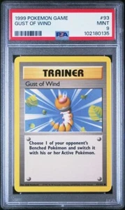 PSA 9 TRAINER GUST OF WIND 93 BASE SET POKEMON MINT - Picture 1 of 2