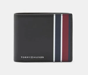 Tommy Hilfiger Billford Genuine Leather Corp CC & Coin Men's Wallet - Black - Picture 1 of 5