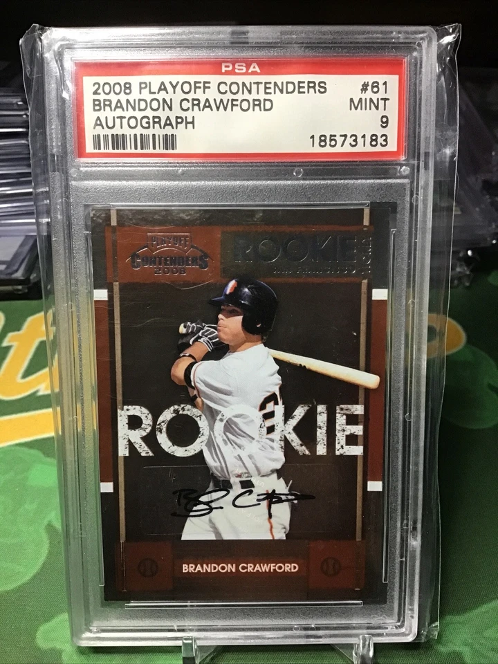 Brandon Crawford Auto 2008 Playoff Contenders PSA 9 SF Giants - Image 1 of 2