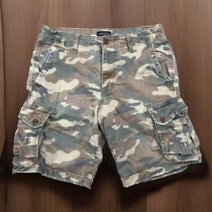 American Eagle Men’s 34 Extreme Flex Classic Camo Cargo Faded Distressed Shorts - Picture 1 of 9