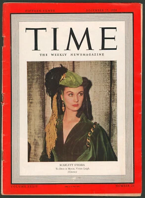 Time Magazine December 25 1939 Vivien Leigh ~Gone With The Wind ~Scarlett O'Hara - Image 1 of 4