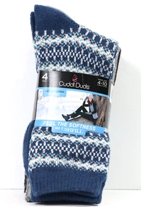 Cuddl Duds Socks Women Boot Crew Leg Layering Set of 4 Black Gray - Picture 1 of 3