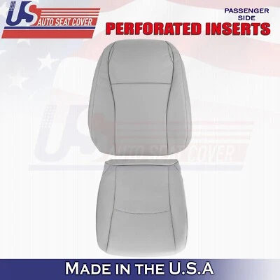 2006 2007 For Toyota Highlander Passenger Top & Bottom Perf Leather Covers Gray - Image 1 of 4