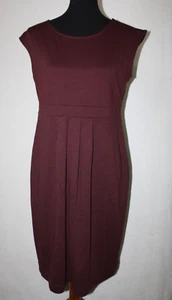 Old Navy Sz M Dark Brownish Purple Knit Maternity Dress Sleeveless Pleated - Picture 1 of 6