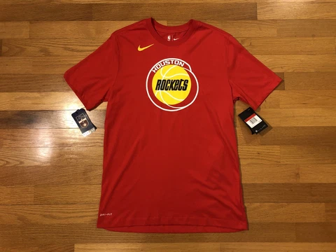 New L Nike Houston Rockets Hardwood Classics Red Shirt 90s NBA Finals AT2438-657 Cover