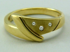 Ring, Damenring, Goldring, Ring mit 3 Diamanten in Gold 585/ooo - Bild 1 von 3