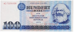 Communist Germany DDR GDR - BANKNOTE - 100 Mark 1975 - Staatsbank - Karl Marx - Picture 1 of 2
