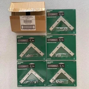 Everbilt 4 Inch Zinc-Plated Flat Corner Braces Five 2 Packs 10 Total 208381 New - Picture 1 of 5