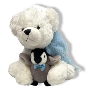 Bearington Bear Toby & Tux White Polar Bear & Penguin Plush Blue Scarf Lovey 12" - Bild 1 von 8