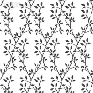 Leaf Trellis Repeat Pattern Stencil - Wallpaper Effect Wall Painting - Reusable - Picture 1 of 5