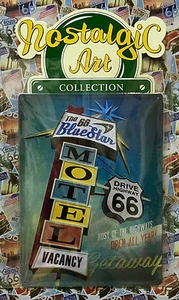 Letrero de pared Route 66: The 66 Blue Star Motel - metal estañado - Imagen 1 de 2