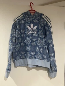 ADIDAS ORIGINALS Culture Clash Cropped Hoodie Girls XL (14-15Y) Blue - Picture 1 of 6