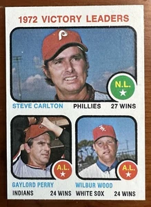 1973 Topps Baseball Victory Leaders Steve Carlton Gaylord Perry # 66 Hof - Foto 1 di 2
