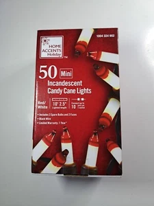Home Accents 50 Mini Candy Cane Lights - Picture 1 of 4