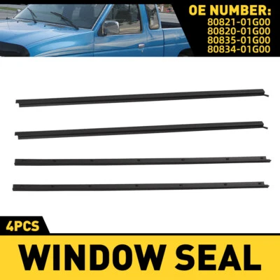 Cinturón de puerta delantera resistente a la intemperie sello de goma para 86-97 Nissan Navara carrocería dura D21 ED Foto 1 de 4