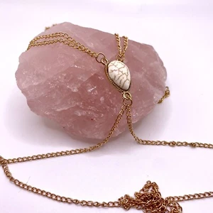 Gypsy Summer Beach Sexy Bikini Gold Body Chain Harness with White Turquoise - Picture 1 of 9