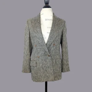 Vintage Austin Reed Blazer 4 Small Tweed Brown Tan - Picture 1 of 9
