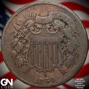 Pieza de 2 centavos 1864 Y8679 - Imagen 1 de 2