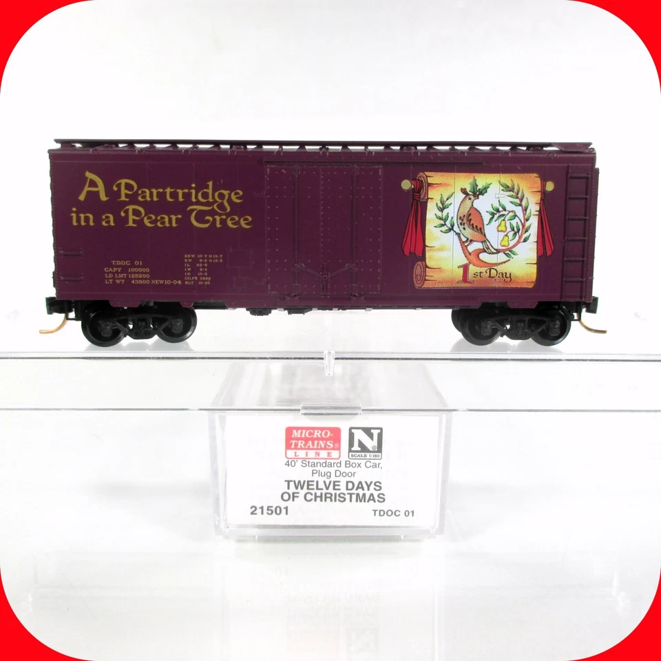 N Scale **PARTRIDGE, PEAR TREE** 12 Days Christmas Box Car --MICRO TRAINS 21501 - Image 1 of 4