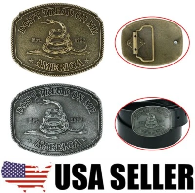 DONT TREAD ON ME Gadsden Flag Snake Belt Buckle, #1776, #Patriot, #AMERICA - Image 1 of 4