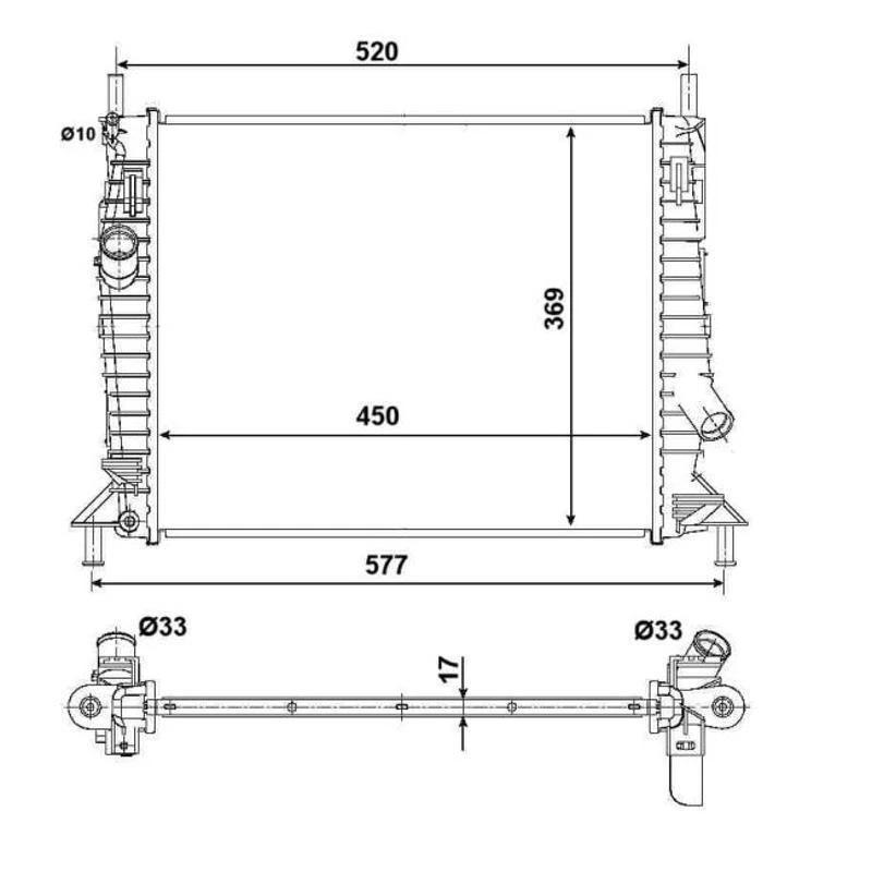 Radiatore raffreddamento motore NRF 53028 per Ford C-Max DM2 Focus C-Max Focus II - Immagine 1 di 1