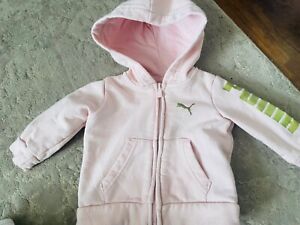 Puma baby girl pink sweater warm hoodie 0-3M comfortable with hood hat zipper