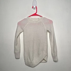Pink Republic Sweater Girls Size Small 5-6 Ivory Long Sleeve Asymmetric Pullover - Picture 1 of 4