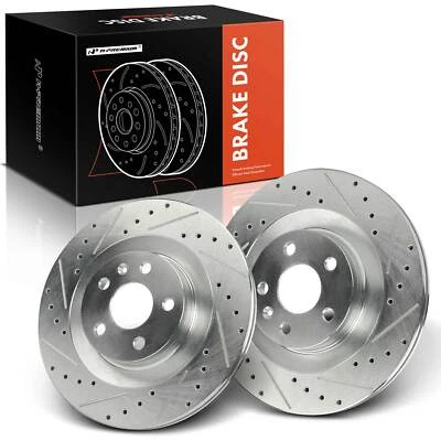 A-Premium 2 piezas rotores de freno traseros perforados para Volvo S60 S90 V60 V90 Cross Country Foto 1 de 4