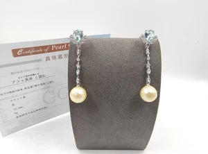 Real Huge 12.4mm Master Carved Sea Pearl Drop Earrings Hallmark S925 Moissanite - Picture 1 of 22