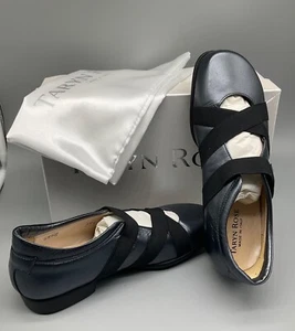 Taryn Rose Sage Gunmetal womens shoes 36.5 Pewter box dust bag cross straps - Picture 1 of 7