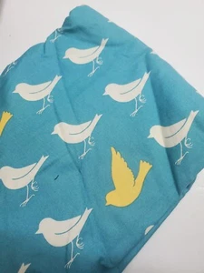 MoMo Fabric Oh Deer Moda Birds Aqua Yellow Sew Quilt Craft Cotton OOP ONE YARD - Picture 1 of 2