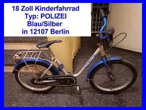 18 Zoll Kinderfahrrad Typ: POLIZEI in Silber / Blau - Berlin Alt-Mariendorf - Bild 1 von 3