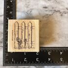 DAFFODIL FLOWERS IN PICKET FENCE W/ GRASS Wood/Rubber Stamp Spring garden