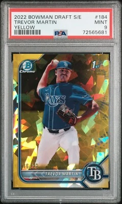 2022 Bowman Draft Sapphire Trevor Martin #BDC-184 1st Yellow Refractor /99 PSA 9 - Image 1 of 2
