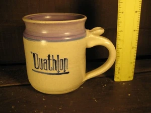 Erie Pennsylvania Times Presque Isle Duathlon Souvenir Handmade Stoneware Mug - Picture 1 of 4