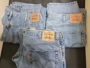 Levi’s 550 Herren Jeans Blau 42x32 Straight Leg Denim 3 Stück - Bild 1 von 12