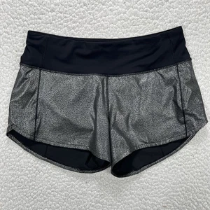 Lululemon Speed Up Short 2.5" Swift Lined Luminosity Foil Black Silver Size 6 - Picture 1 of 9