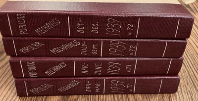 VTG Popular Mechanics Magazine, 1939 Jan-Dec 12 issues, Bound in 4 Volumes - Image 1 of 2