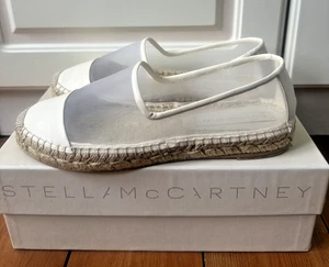 Stella McCartney Shoes Womens 39 US 8.5 White Panama Espadrille Flats Slip On - Picture 1 of 7