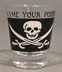 Fun Vintage Clear Shot Glass "Name Your Poison" - Picture 1 of 3