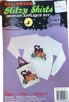 De Colección Halloween Camisas Deslumbrantes Kit de Apliques para Planchar Gatito Calabaza Gato Hágalo Usted Mismo Artesanía Foto 1 de 4