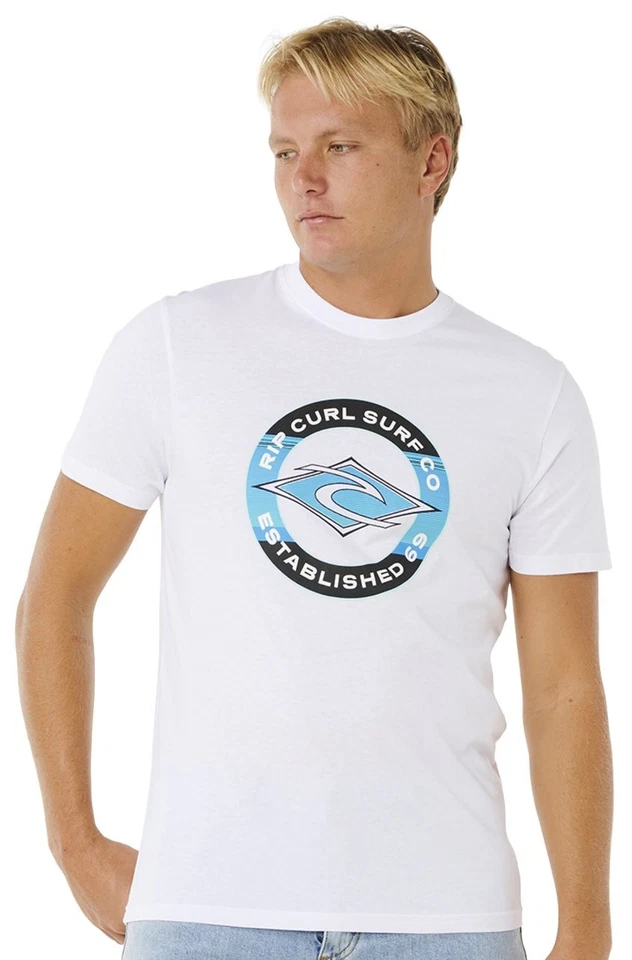 Rip Curl Staple Filler T-Shirt - White - New - Image 1 of 1