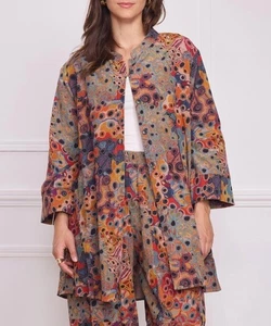 Bella Blue Lagenlook Boho Shirt Dress Warm Corduroy Arty 50" Bust NEW L/XL - B83 - Picture 1 of 7