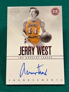 /15 Jerry West 2018-19 Panini Encased Endorsements Auto Red Lakers On Card - Picture 1 of 2