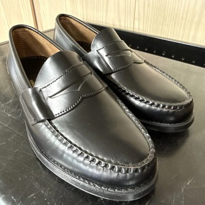 Brooks Brothers (by Alden?) LHS Men's 9D Hand Sewn Penny Loafers Black Calf  - Image 1 of 4