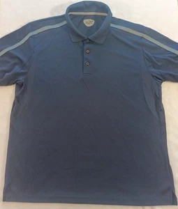 Camisa polo de golf Grand Slam calce ajustado para hombre XXL azul marino gris a rayas oficina informal - Imagen 1 de 7